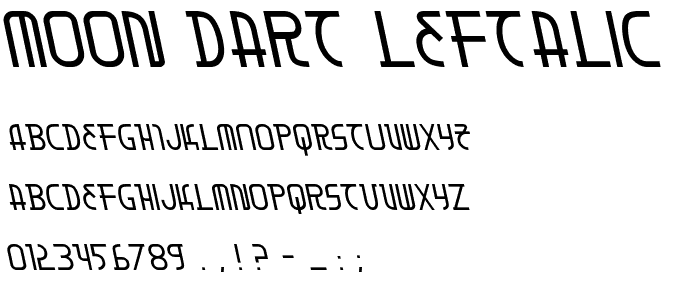 Moon Dart Leftalic font